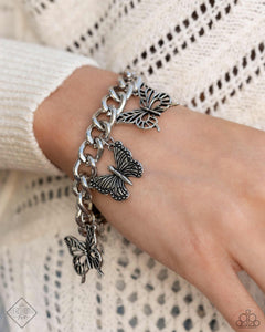 butterfly,fashion fix,lobster claw clasp,silver,Aerial Ambience - Silver Butterfly Bracelet