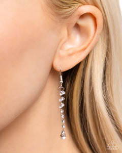 rhinestones,short necklace,white,Decadent Dedication - White Rhinestone Necklace