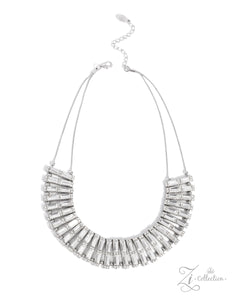 rhinestones,short necklace,white,The Leslie Zi Collection Necklace