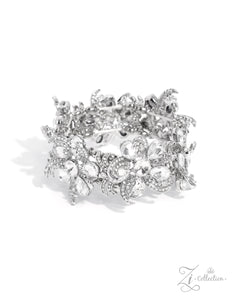 rhinestones,stretchy,white,Indulgent Ideal - White Rhinestone Stretchy Bracelet