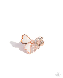 dainty back,rose gold,BOW-stopper - Rose Gold Ring