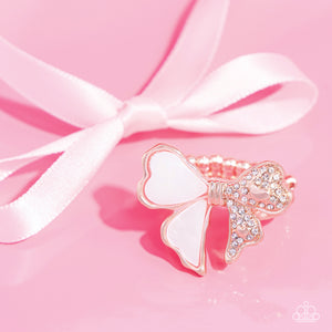 dainty back,rose gold,BOW-stopper - Rose Gold Ring