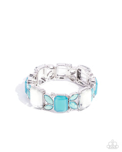 blue,stretchy,Lavish Laurels - Blue