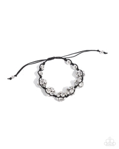 black,pull-tie,rhinestones,Knotted Kindness - Black Bracelet