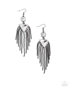 black,fishhook,gunmetal,rhinestones,Maven Musings - Black Gunmetal Rhinestone Earrings