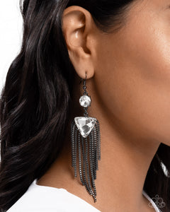 black,fishhook,gunmetal,rhinestones,Maven Musings - Black Gunmetal Rhinestone Earrings