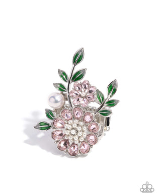 Budding Bling Pink Floral Ring Paparazzi Accessories