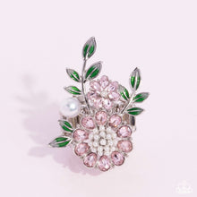 Load image into Gallery viewer, Budding Bling Pink Floral Ring Paparazzi Accessories