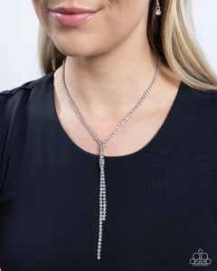 rhinestones,short necklace,white,Timeless Team - White Rhinestone Necklace