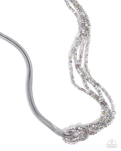 short necklace,silver,Mismatched Mirage - Silver Necklace