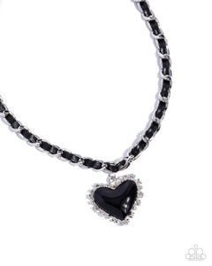 black,hearts,short necklace,Austere Attraction - Black Heart Necklace
