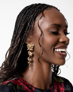 floral,gold,post,Generous Garden - Gold Floral Post Earrings