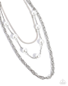 pearls,short necklace,white,High-Class Haute - White