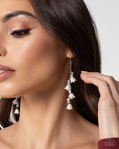 fishhook,floral,white,Snow Drops - White Floral Earrings