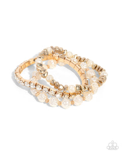 gold,stretchy,Fair Florals - Gold Stretchy Bracelet