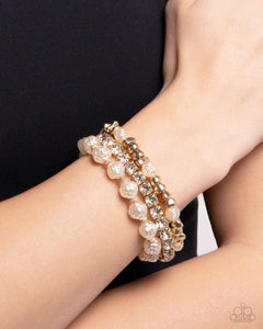 gold,stretchy,Fair Florals - Gold Stretchy Bracelet