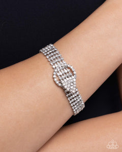lobster claw clasp,rhinestones,white,Musings Magic - White Rhinestone Bracelet