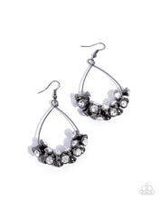 Load image into Gallery viewer, Courageous Chandelier Black Gunmetal Rhinestone Earring Paparazzi Accessories
