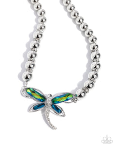 green,rhinestones,short necklace,Sense of Propriety - Green Necklace