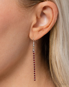 long necklace,red,rhinestones,Straighten Up - Red Rhinestone Necklace