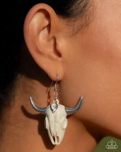 Load image into Gallery viewer, Southwestern Skull White Earrings Paparazzi Accessories
