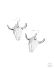 Load image into Gallery viewer, Southwestern Skull White Earrings Paparazzi Accessories