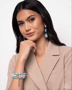blue,pearls,post,Marbled Masterpiece - Blue Earrings
