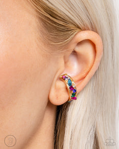 ear cuffs,multi,rhinestones,Adorable Assortment - Gold