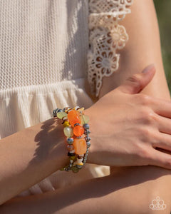 coil,orange,wooden,Feeling Alive Multi Coil Bracelet