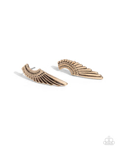 gold,post,Angelic Altitude - Gold Post Earrings