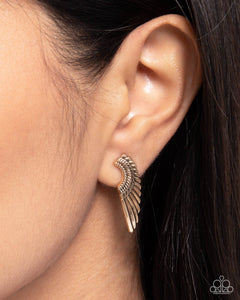 gold,post,Angelic Altitude - Gold Post Earrings