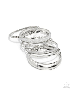 bangles,silver,Smoldering Stack - Silver