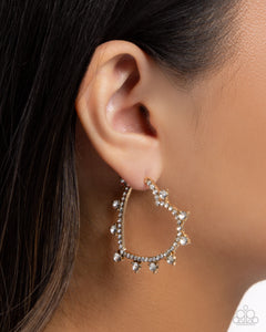 hearts,hoops,rhinestones,Excessive Elevation - Gold Heart Hoop Earrings