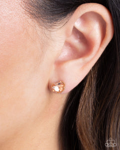 gold,hearts,post,rhinestones,Sweetheart Stunner - Gold Heart Rhinestone Post Earrings