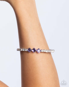 coil,purple,rhinestones,Pointed Production - Purple Rhinestone Coil Bracelet