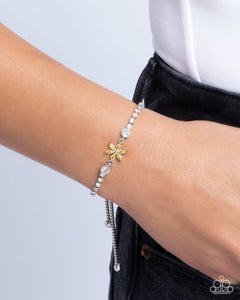 floral,lobster claw clasp,yellow,Dainty Delivery - Yellow Bracelet