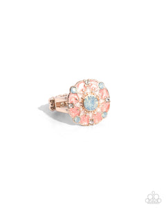 rhinestones,rose gold,wide back,Cheers to Perfection - Rose Gold Ring
