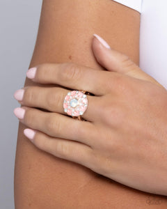 rhinestones,rose gold,wide back,Cheers to Perfection - Rose Gold Ring