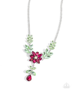 floral,multi,pink,rhinestones,short necklace,Bouquet Backdrop - Pink