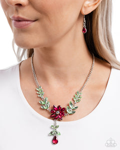 floral,multi,pink,rhinestones,short necklace,Bouquet Backdrop - Pink
