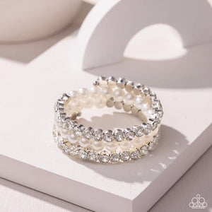coil,Life of the party,Pearls,rhinestones,white,Grandiose Glitz - White