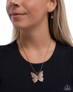 butterfly,copper,short necklace,Magical Metamorphosis - Copper