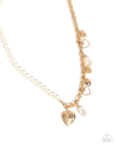 gold,hearts,pearls,short necklace,stretchy,Charming Competitor and Charming Candidate Complete Look