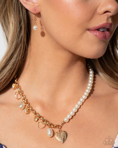 gold,hearts,pearls,short necklace,stretchy,Charming Competitor and Charming Candidate Complete Look