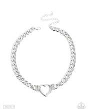 Load image into Gallery viewer, Heartfelt Hunch - Silver Paparazzi Accessories
