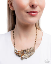 Load image into Gallery viewer, Fancy Feather - Brass Paparazzi Accessories