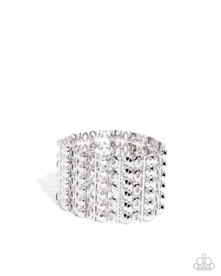 Reflective Rows - Silver Paparazzi Accessories