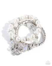 Load image into Gallery viewer, Keep Getting Butterflies - White Paparazzi Accessories