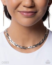 Load image into Gallery viewer, Braided Boundary - Silver Paparazzi Accessories