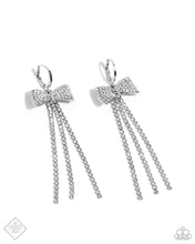 Load image into Gallery viewer, Dashing Daydream White Hoop Earrings Paparazzi Accessories